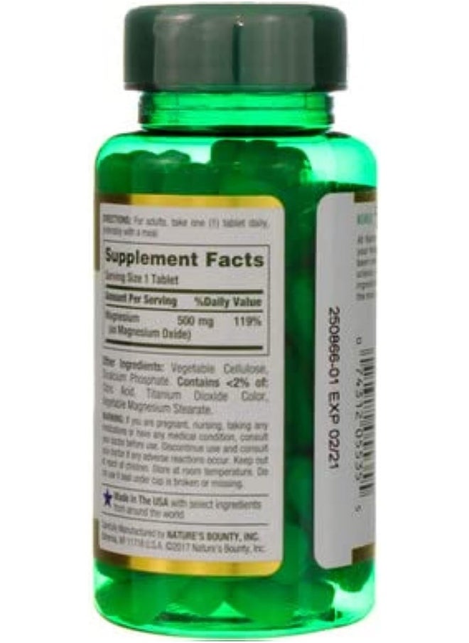 NATURE'S BOUNTY - Magnesium 500Mg - 100 Tablets - Image 1