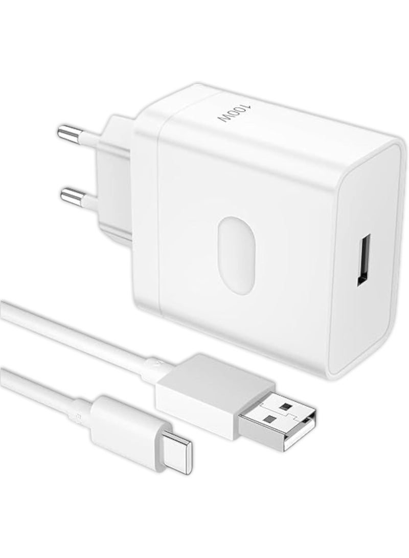 شاحن فائق السرعة بقوة 100 واط مع كابل محول USB-A إلى Type-C بطول 1 متر - Image 1