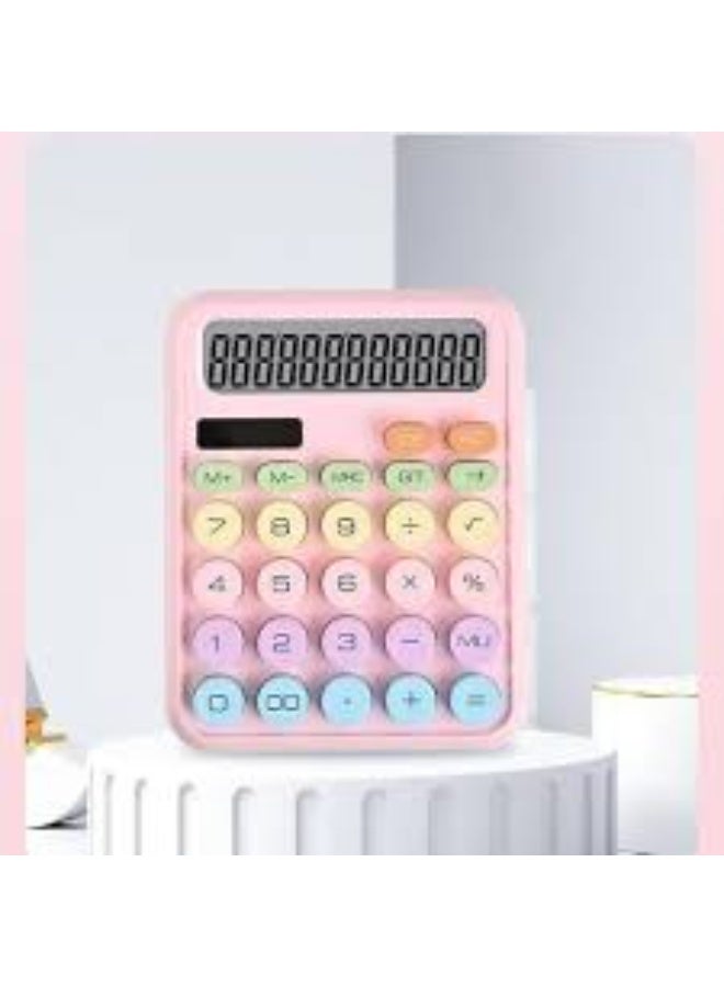 Cute Pastel Colored Desktop Electronic Calculator - Trendy 12-Digit Large LCD Display Office Calculator with Dual Power (Solar and Battery) for School, Office, and Retail Shops - Image 5