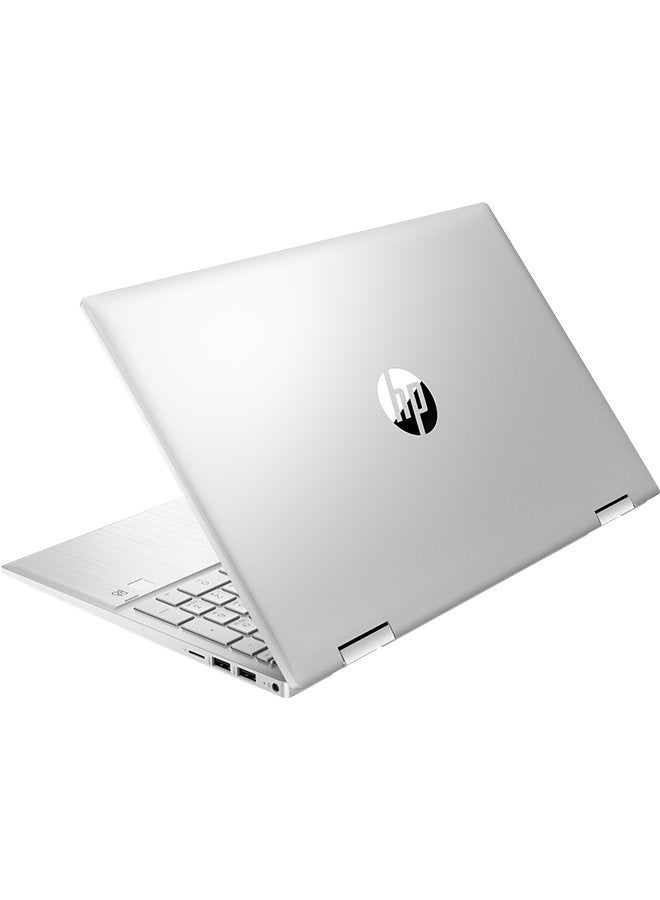 HP #اثنان في واحد لابتوب بافيليون x360 قابل للتحويل بشاشة مقاس 15.6 بوصة، ومعالج كور i7/ وذاكرة رام سعة 16 جيجابايت/ ومحرك أقراص SSD سعة 512 جيجابايت/ وبطاقة رسوميات إنتل أيريس Xe/ ونظام تشغيل ويندوز 11 هوم اللغة الإنجليزية فضي - Image 4