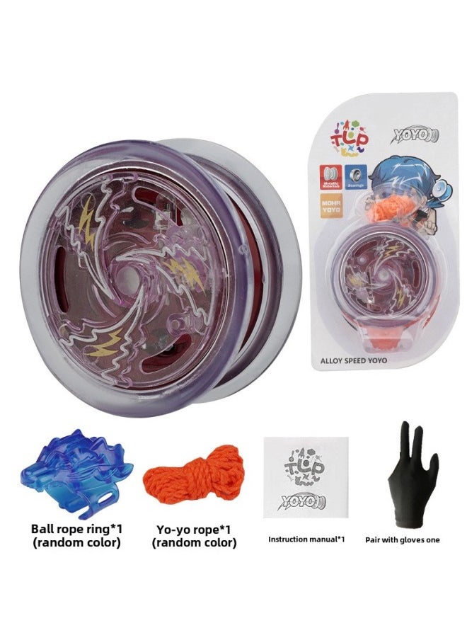 Generic - Special Alloy Yo-yo Yo Automatic Sleep Swing Dead Sleep Live Sleep YOYO Ball [send Gloves]]-Color:Flame Beast Soul Alloy Yo-yo (with Lights) + Gloves - Image 1