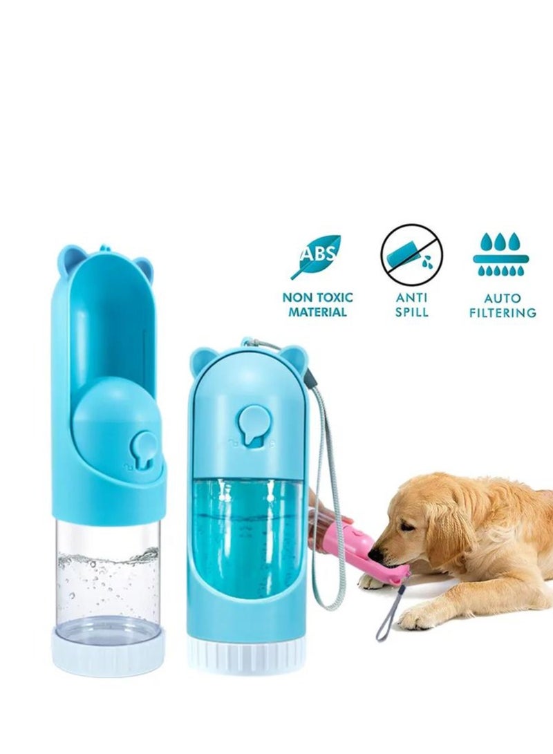 Portable Water Bottle For Dogs - Leakproof Retractable Puppy Dispenser Lightweight Pet Bowl Outdoor Walking  Hiking Travel Food Grade Plastic BPA Free (220ml) - Image 2