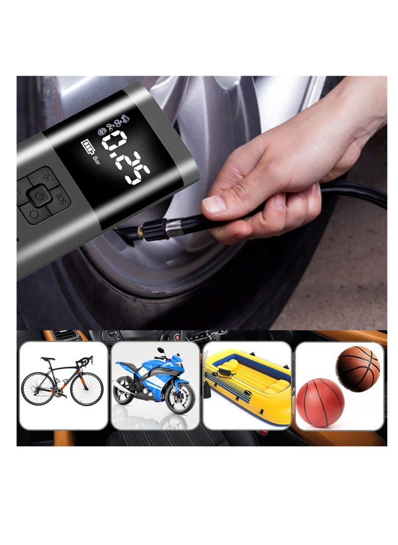 Tire Inflator Portable Air Compressor, Cordless Air Pump for Car Tires, Electric Inflator with 150PSI Digital Pressure Gauge,LED Light, Auto shut-off, 6000mAh Battery for Car Bike Ball Motorcycle - pzsku/ZE422C228C955EE702034Z/45/_/1725619158/f649d887-3904-4850-92bd-a0ba72a4b96f