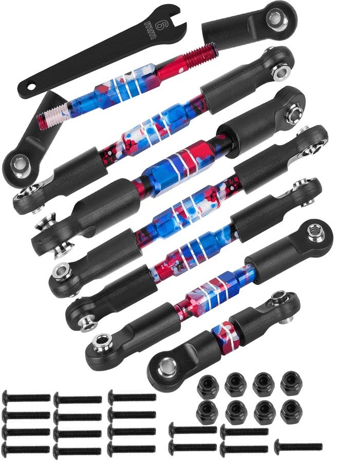 RCHuiWow RC Alloy Turnbuckles Camber Links Upgrades Part for 1/10 Slash 4WD(VXL),Rustler 4WD(VXL),Stampede 4WD(VXL),Bandit 4WD(VXL),Hoss 4WD(VXL) Adjustable Tie Rods & Turnbuckles,Colorful - Image 1