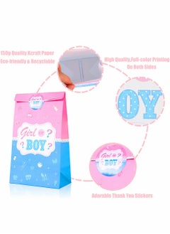 KASTWAVE Party Favor Bags, Gender Reveal Themed Gifts Bag, Decorations Goody Treat with Pink and Blue Stickers for Boy or Girl Baby Shower Favors Supplies SET of 20  - Image 4