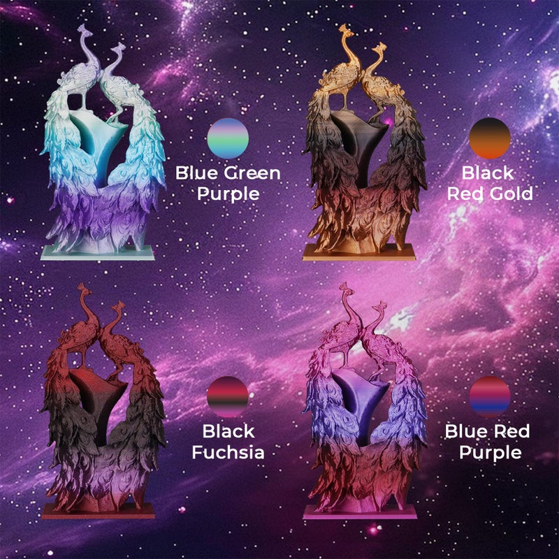 AMOLEN Silk PLA Filament Bundle, 3D Printer Filament Gradient 1.75mm Silk Shiny Filament Bundle 1.75mm PLA 200gX 4 Spools - Image 2