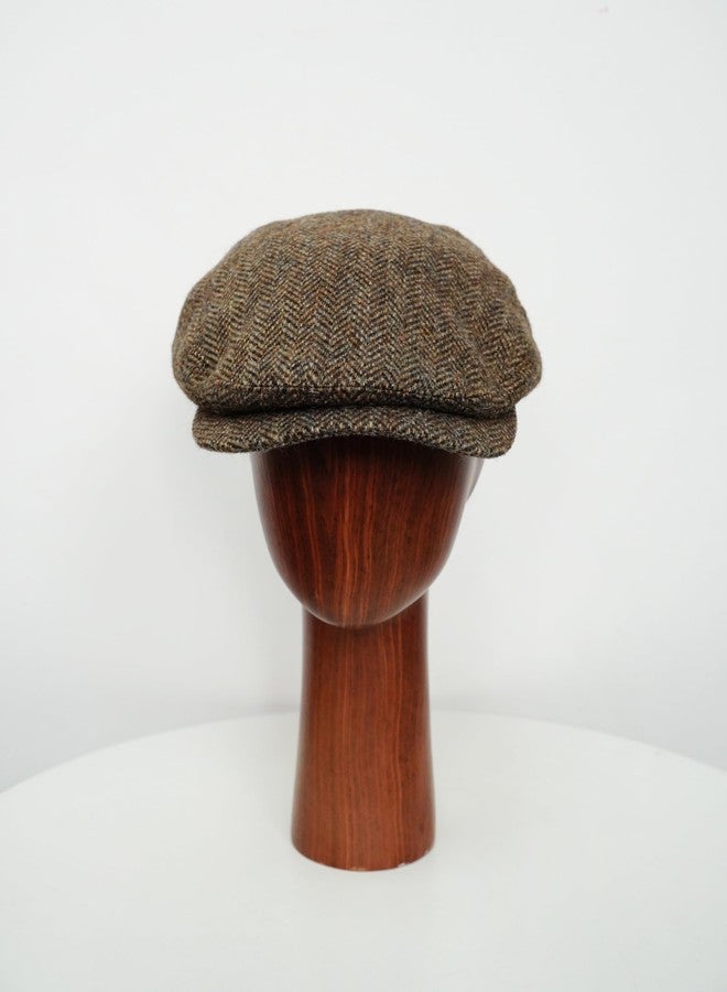 TAILORMAP Harris Tweed Newsboy Cap 100% Wool Flat Cap for Men, No.181, 7 3/8 - Image 3