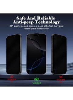 Rock Pow 2 pcs Tempered Glass Compatible with iPhone 16 Pro Privacy Screen Protector [Anti-Spy] [Anti-Scratch] [9H Hardness] Tempered Glass for iPhone 16 Pro 6.3-Inch  - Image 4