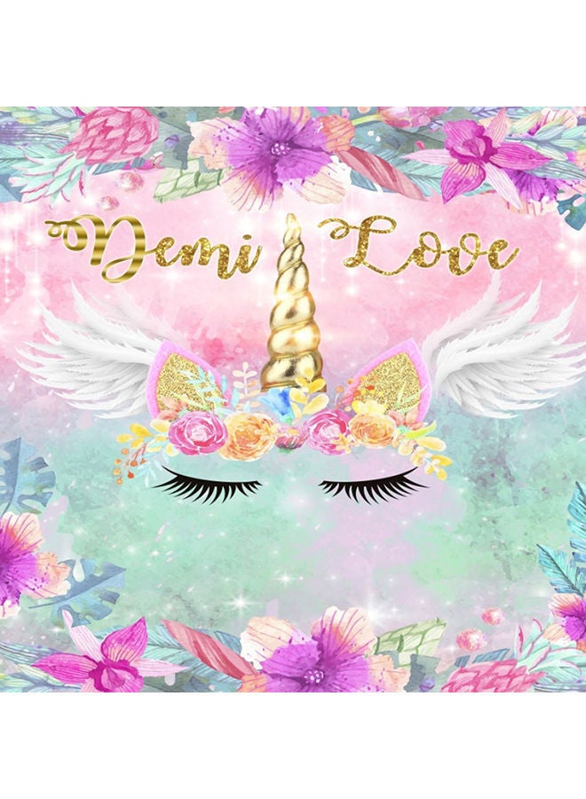 NIBEMINENT Photography Studio Birthday Party Unicorn Scene Background Board 150x210cm Multicolour - Image 1