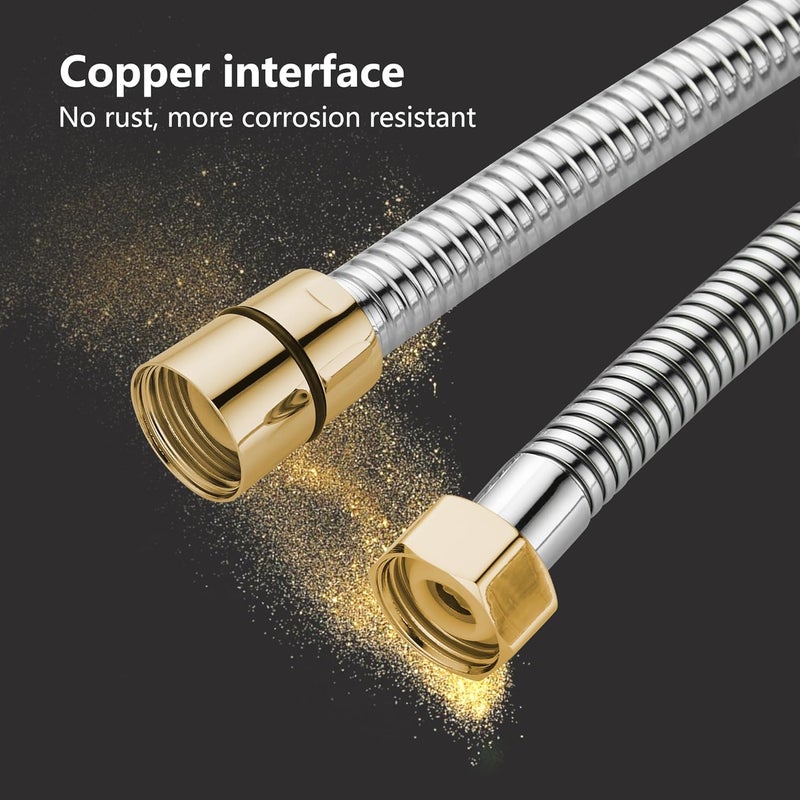 BRIMIX Stainless Steel Flexible Shower Hose Replacement for Hand Showerhead Leak-Proof Rust Resistant Shower Pipe Chrome 1.5M - Image 3