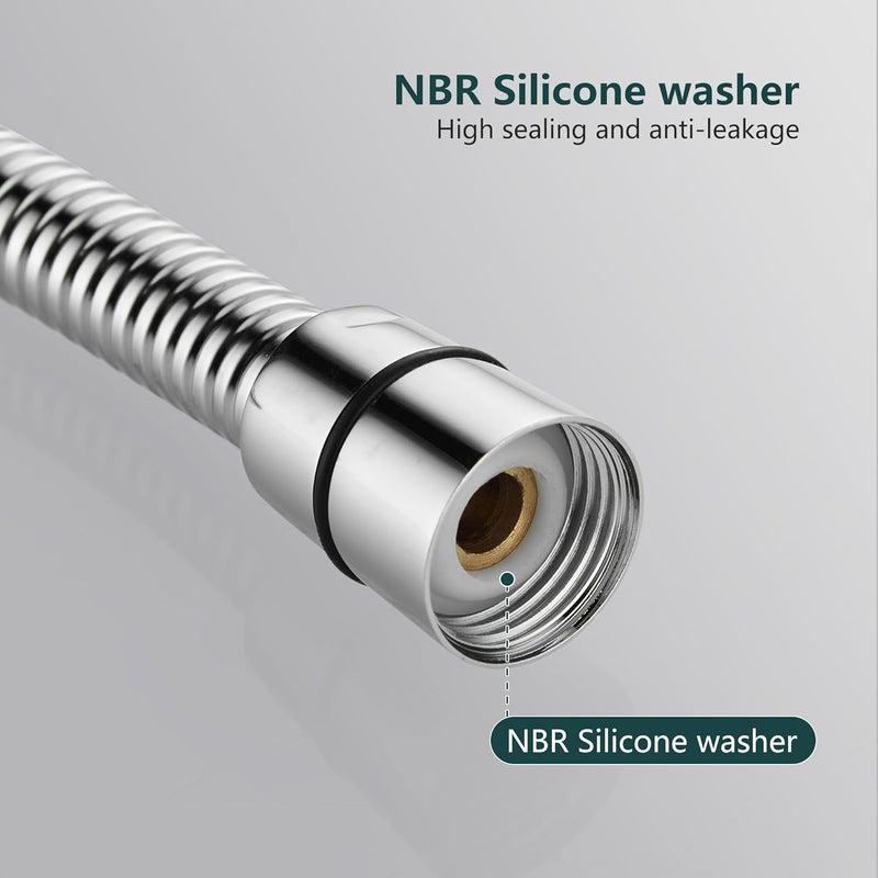 BRIMIX Stainless Steel Flexible Shower Hose Replacement for Hand Showerhead Leak-Proof Rust Resistant Shower Pipe Chrome 1.5M - Image 4