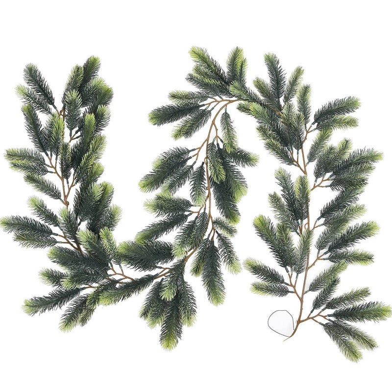DearHouse 6Ft Artificial Christmas Pine Garland Realistic Greenery Garland Pine Leaves for Holiday Season Mantel Fireplace Table Runner Centerpiece Dcor