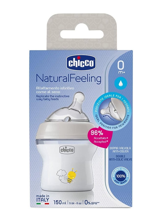 Chicco Silicone Naturalfeeling Bottle 150Ml Slow Flow 0M+, Neutral - Image 3