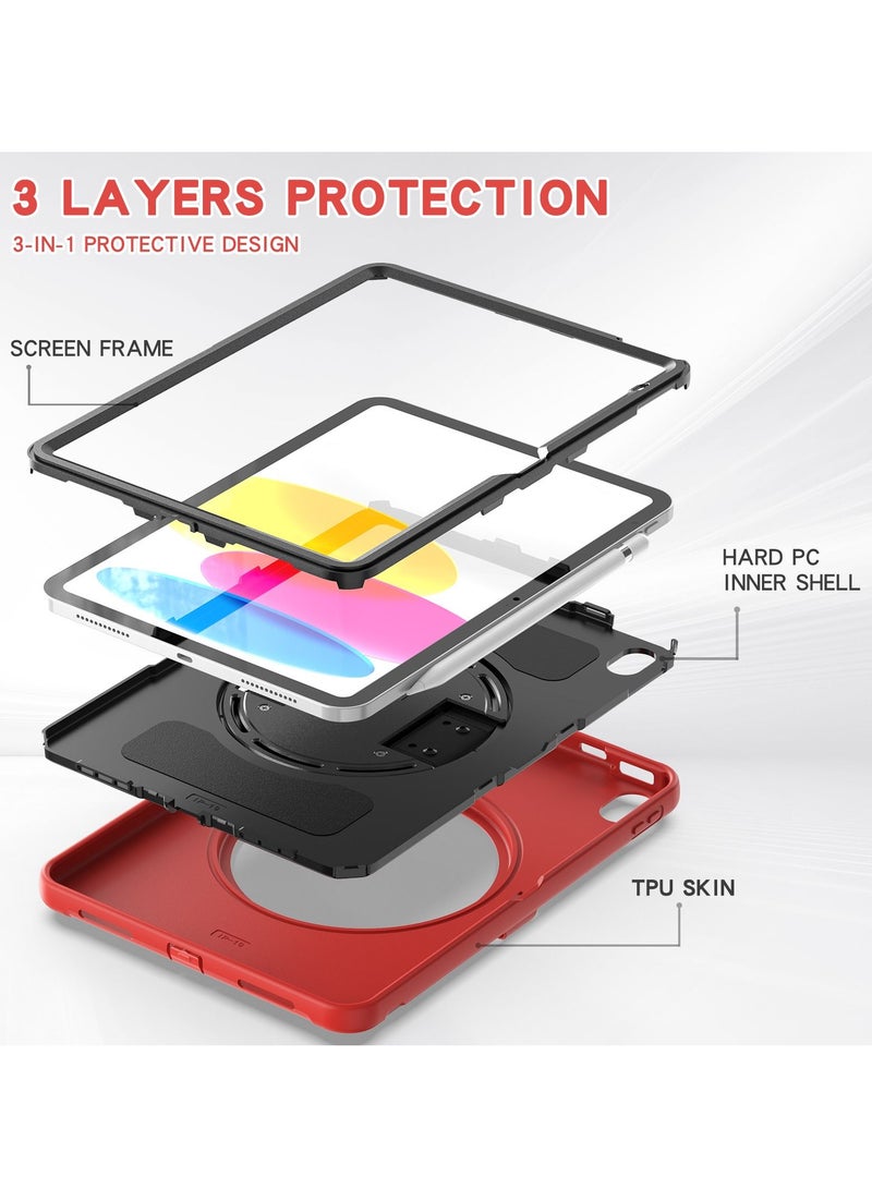 GULFLINK Back Cover Protect Case for ipad 10th 10.9 inch 2022（A2757/A2777 ) Red - Image 3