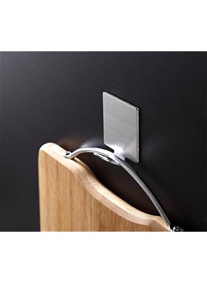 Adhesive Hooks Wall Hooks Hangers Waterproof Stainless Steel Stick on Hooks for Hanging Robe Towel Coat Kitchen Utensils Keys Bags-Home Kitchen Bathroom-8 Packs  - Image 3