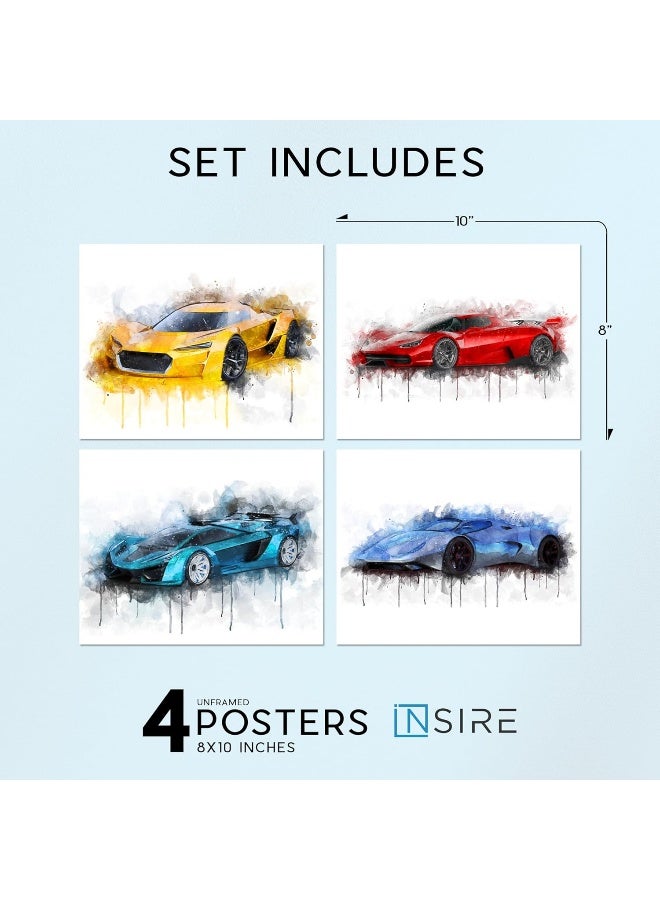 Insire Car Posters for Boys Room - Set of 4 (8x10") - Image 2