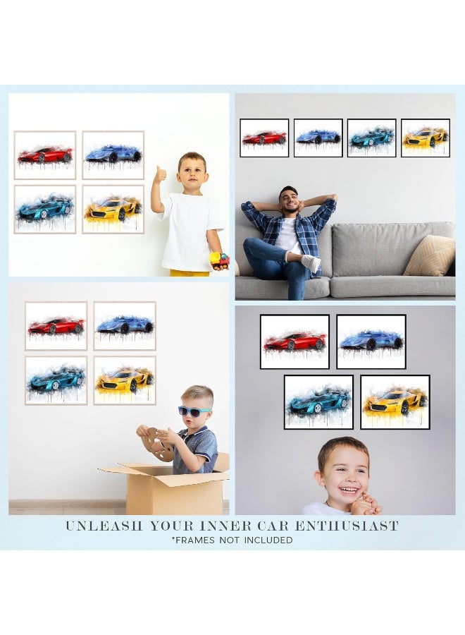 Insire Car Posters for Boys Room - Set of 4 (8x10") - Image 3