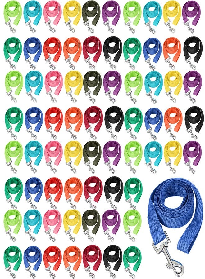 Tegeme 48 Pcs Dog Leash Bulk for Animal Shelter 5 ft Multicolored Puppy Training Leash Slip Pet Traction Nylon Rope for Small Medium Dogs Agility, Yard, Camping, Backyard Play - Image 1