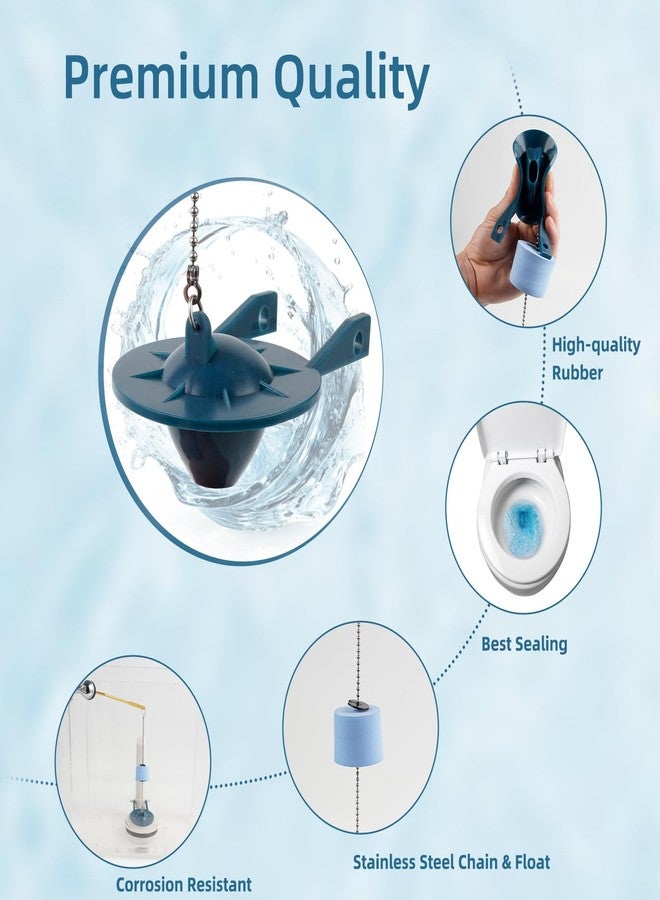 Hibbent 2 Pack Toilet Flapper 2 Inch, Toilet Tank Flapper Replacement Compatible with Kohler Flapper with Float Used in Various 2-Piece Toilets-Blue Color - Image 3