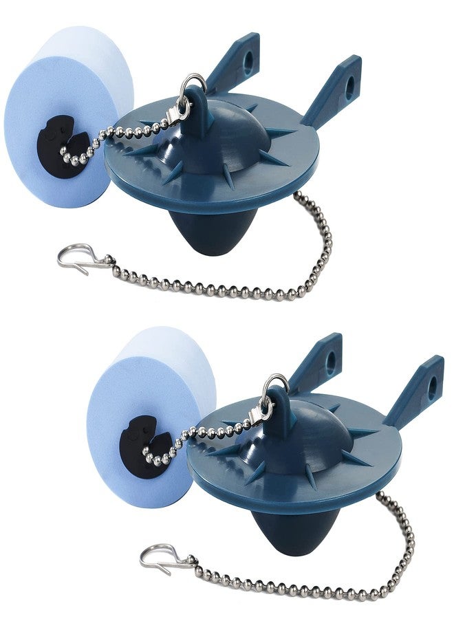 Hibbent 2 Pack Toilet Flapper 2 Inch, Toilet Tank Flapper Replacement Compatible with Kohler Flapper with Float Used in Various 2-Piece Toilets-Blue Color - Image 1