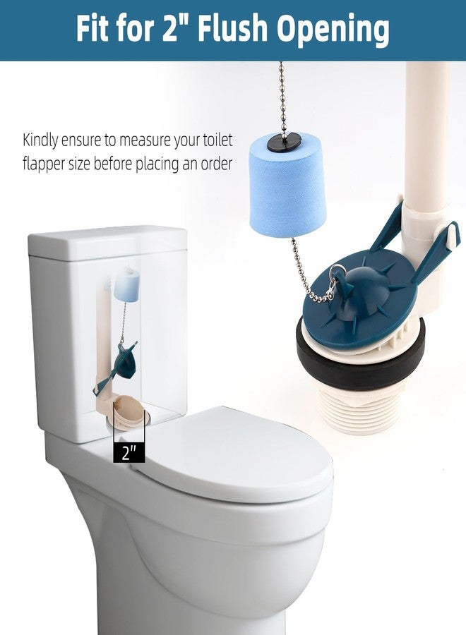 Hibbent 2 Pack Toilet Flapper 2 Inch, Toilet Tank Flapper Replacement Compatible with Kohler Flapper with Float Used in Various 2-Piece Toilets-Blue Color - Image 4