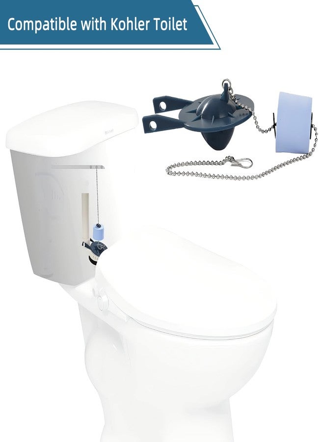 Hibbent 2 Pack Toilet Flapper 2 Inch, Toilet Tank Flapper Replacement Compatible with Kohler Flapper with Float Used in Various 2-Piece Toilets-Blue Color - Image 2