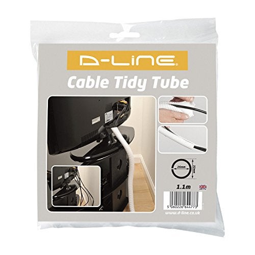 D-Line White 43in Cable Sleeve, Flexible Wire Protector Tubing, Split Electrical Conduit, Plastic PC Cable Management Tube, Cord Sheath, TV Loom Tubing - 1.26in Diameter, 43-inch Length - Image 5