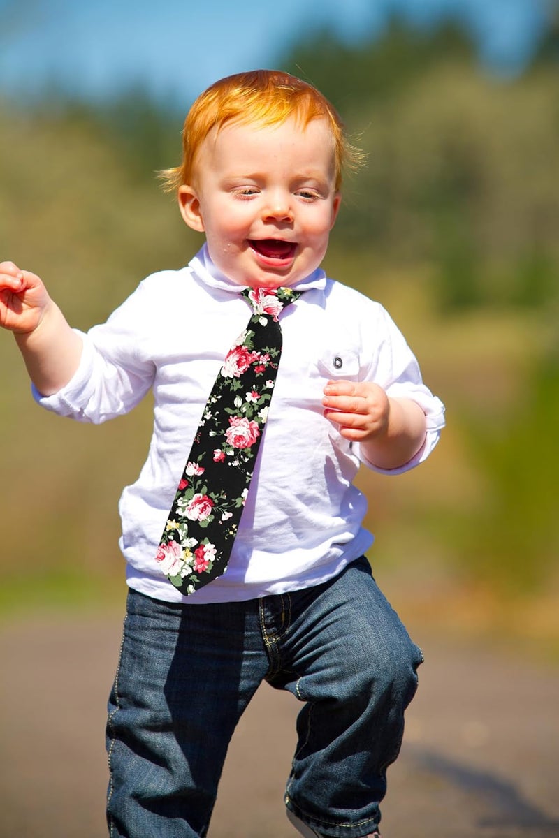 BELLUNO Boys' Floral Ties, Hook and Loop Pre-tied Flower Ties for Little Kids and Pre-teens - Image 3