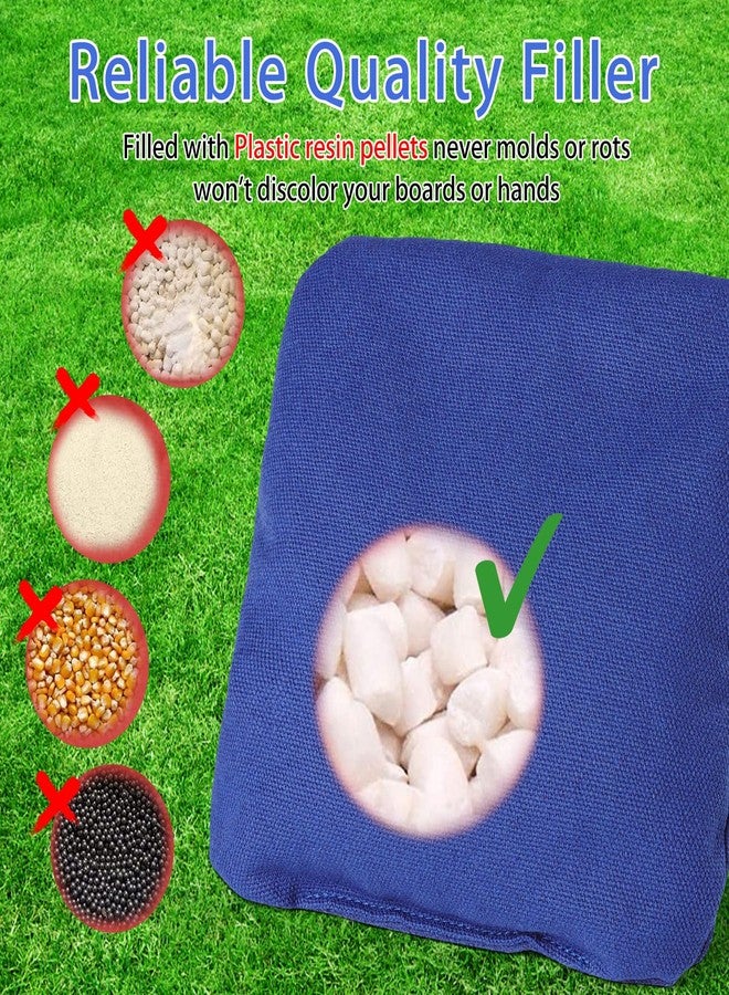 EunHo Regulation Cornhole Bags Set of 8 - Dual Sided Slick and Stick Cornhole Bean Bags for Tossing Game Professional All Weather Pro Corn Hole Bags with Tote Bag (Blue/Black) - Image 5