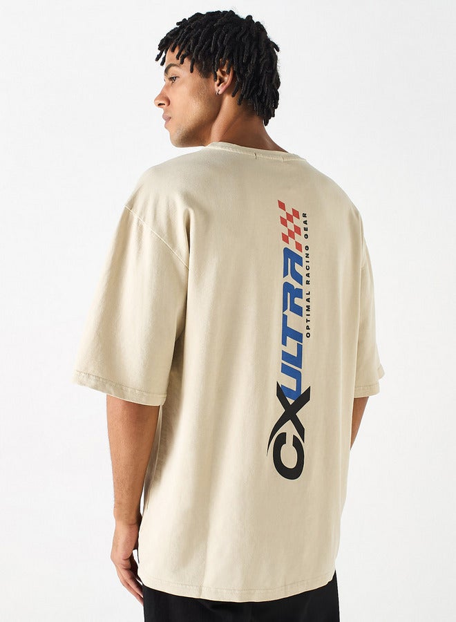 SP Characters Celestials Print Crew Neck T-shirt with Short Sleeves - Image 1