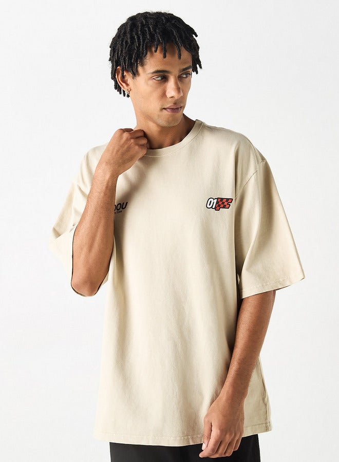 SP Characters Celestials Print Crew Neck T-shirt with Short Sleeves - Image 3