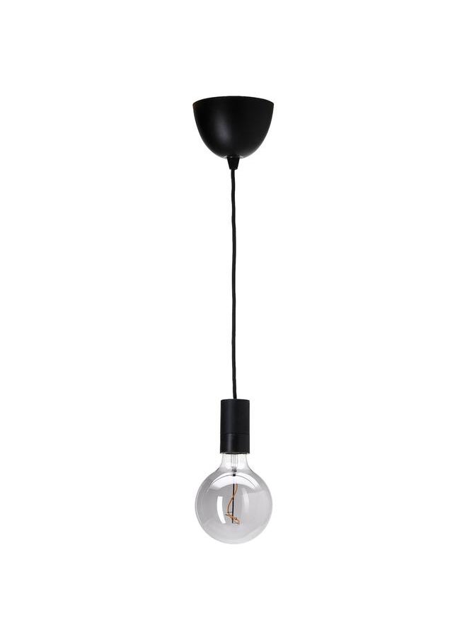 Zaboon Pendant lamp, black/globe grey clear glass, 125 mm  - Image 1