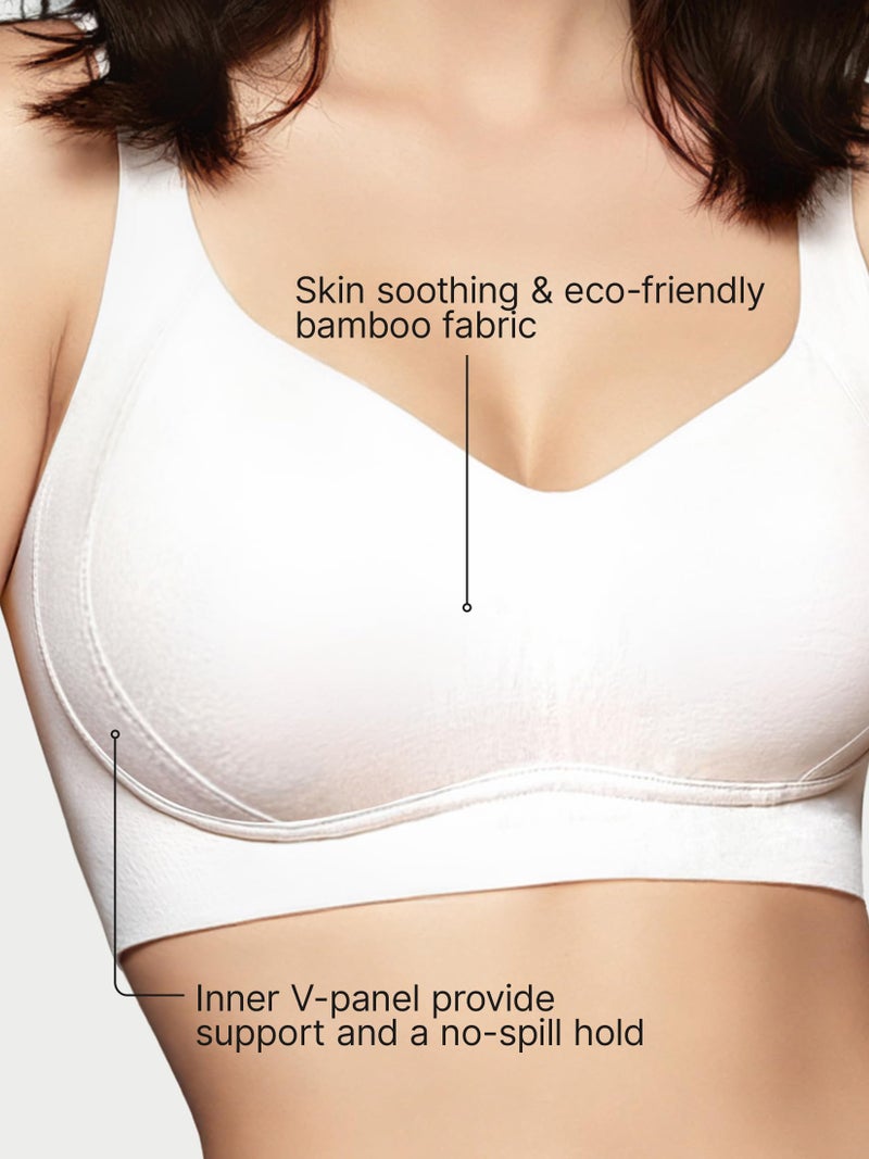 Enamor A077 Bamboo Fabric Full Support T-Shirt Bra for Women- High Coverage, Padded and Wirefree Pearl Blush - Image 5