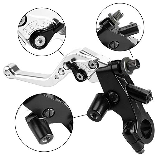 MRELC Universal Motorcycle 7/8" 22mm Handlebar Brake Master Cylinder Clutch Lever CNC Left & Right Set Compatible with Harley Honda Kawasaki Suzuki Yamaha（ Piston Diameter 12.7mm(Silver) - Image 3