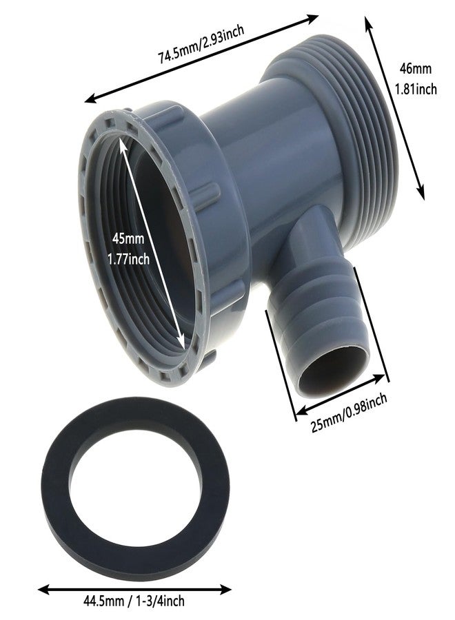 LUORNG 2PCS 45mm Grey Kitchen Sink Drain Adapters Multipurpose Y Shaped Flexible Pipe Connector with Gasket Branch Dishwasher Tailpiece Waste Outlet Sink Drain Adapter Replacement - Image 2