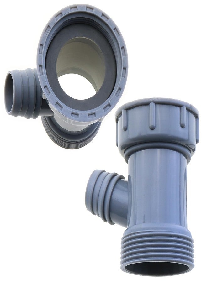 LUORNG 2PCS 45mm Grey Kitchen Sink Drain Adapters Multipurpose Y Shaped Flexible Pipe Connector with Gasket Branch Dishwasher Tailpiece Waste Outlet Sink Drain Adapter Replacement - Image 4