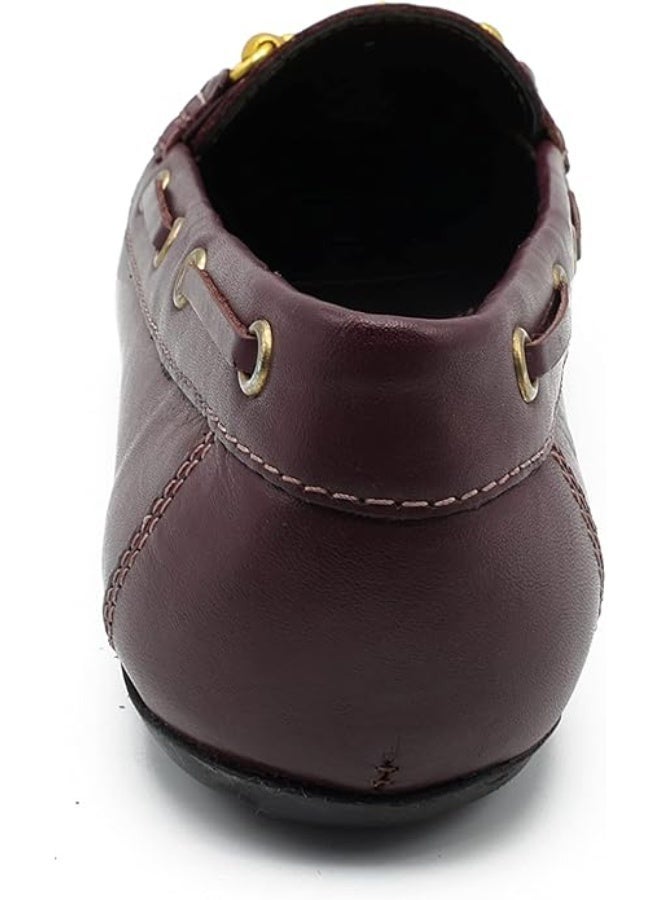 Mont Hawk Women’s Genuine Leather Shoes – Premium Argentinean Cow Leather Comfortable Breathable Casual & Formal Slip-On Shoes for Ladies with Padded Insole (Maroon) - Image 5