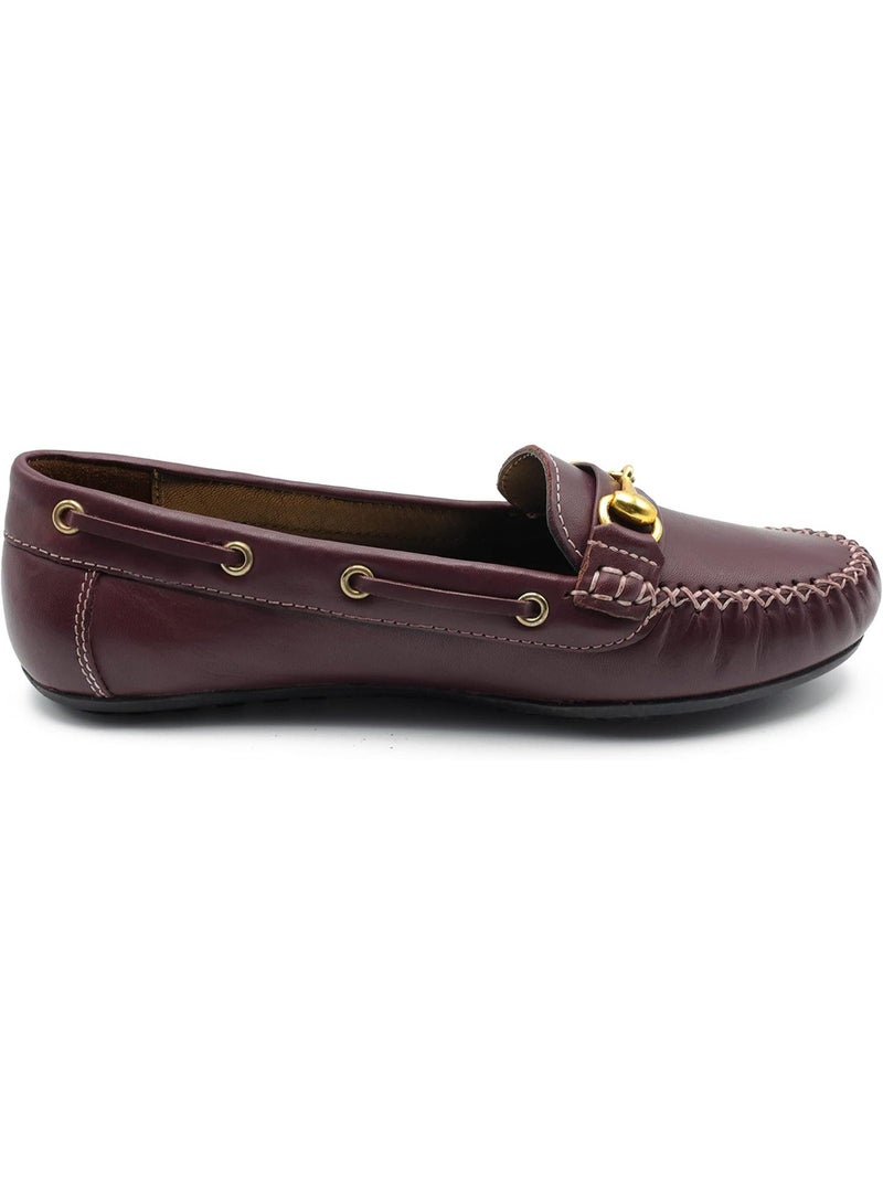 Mont Hawk Women’s Genuine Leather Shoes – Premium Argentinean Cow Leather Comfortable Breathable Casual & Formal Slip-On Shoes for Ladies with Padded Insole (Maroon) - Image 2