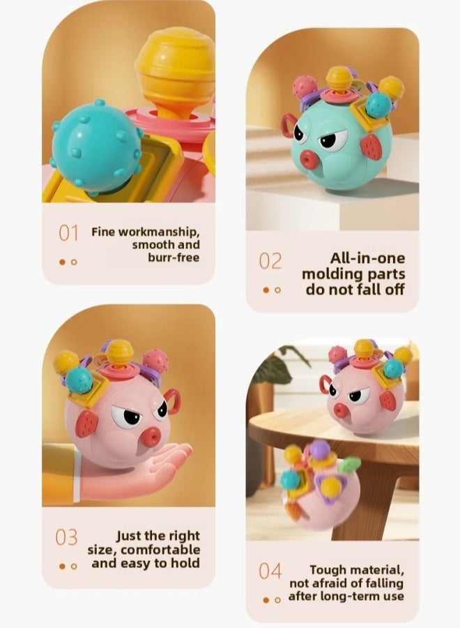 الدليبن ألعاب الأطفال: كرة، لعبة خشخيشة على شكل كرة بمقبض يد الطفل، ألعاب كرات وخشخيشة، كرات حسية للأطفال، ألعاب تسنين ملونة، كرة إمساك للأطفال، غراء ناعم صديق للبيئة، قابلة للعض، هدايا ألعاب تعليمية ونمو للأطفال حديثي الولادة (أخضر) - Image 4