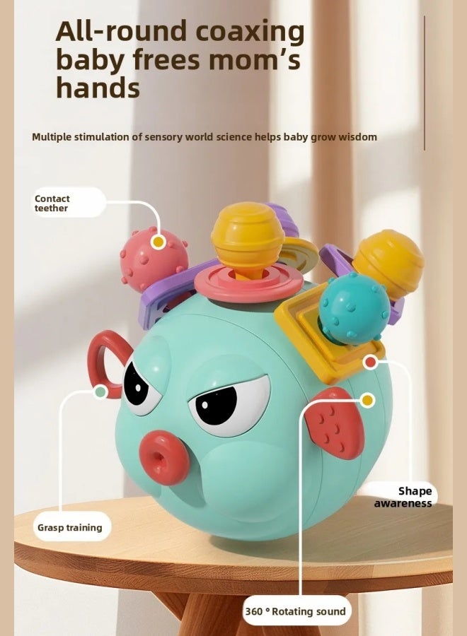 الدليبن ألعاب الأطفال: كرة، لعبة خشخيشة على شكل كرة بمقبض يد الطفل، ألعاب كرات وخشخيشة، كرات حسية للأطفال، ألعاب تسنين ملونة، كرة إمساك للأطفال، غراء ناعم صديق للبيئة، قابلة للعض، هدايا ألعاب تعليمية ونمو للأطفال حديثي الولادة (أخضر) - Image 3