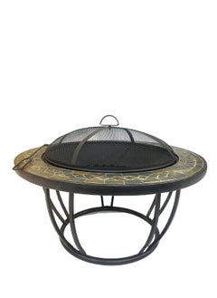 Albawadi Outdoor Fire Pit Round BBQ Table Stove Wood Burning Camping Fireplace  - Image 1