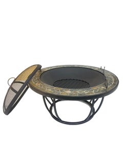 Albawadi Outdoor Fire Pit Round BBQ Table Stove Wood Burning Camping Fireplace  - Image 2