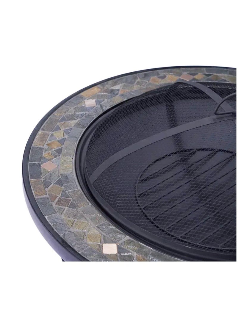 Albawadi Outdoor Fire Pit Round BBQ Table Stove Wood Burning Camping Fireplace  - Image 4