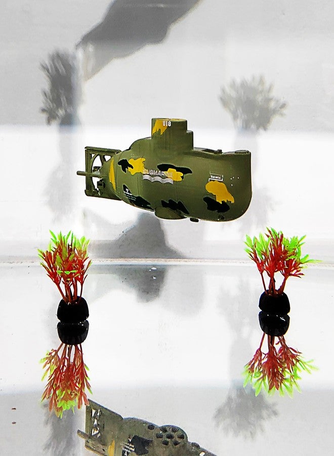 Tipmant Mini RC Submarine Remote Control Boat Ship Military Model Electronic Water Toy Diving for Fish Tank Water Tub Kids Birthday Gift (Green) - Image 3