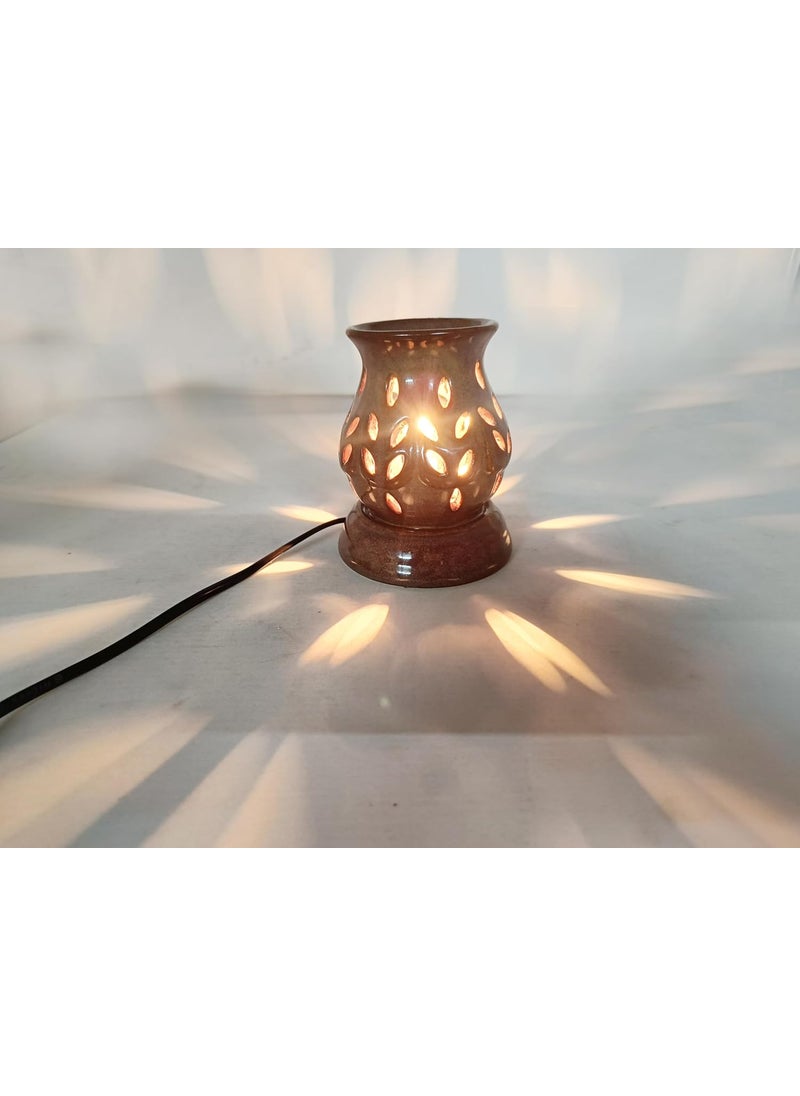 PeepalComm Home Scented Electric Lamp Ceramic Aroma Oil Burner Diffuser with Jasmine Rose Fragrance Oils Electric Oil Burner 10ml Each Black  - Image 5