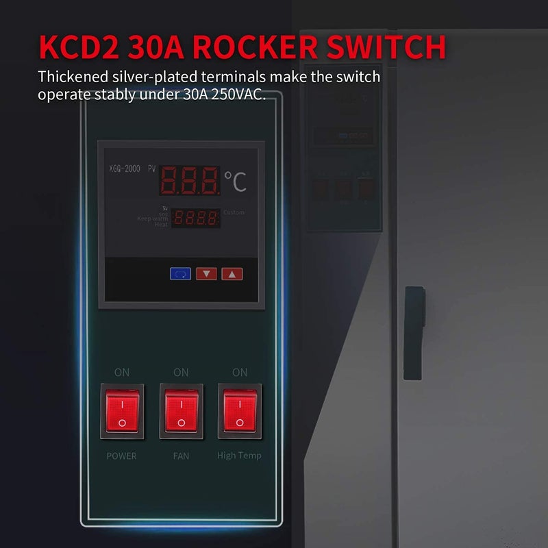 DaierTek 30A 250V KCD2 KCD4 Rocker Switch DPST 4 Pin Red Lighted 120V Rocker Toggle Switch ON Off Heavy Duty T125-3Pack - Image 5