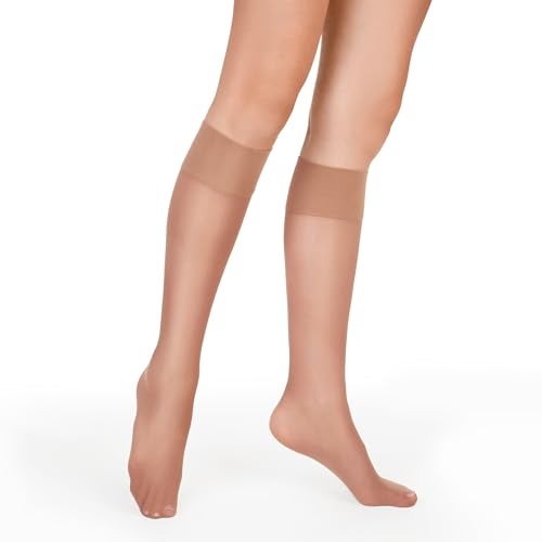 Hanes Alive Full Support Sheer Toe Knee-High Stockings, Little Color, One Size (Pack of 2) - Image 2