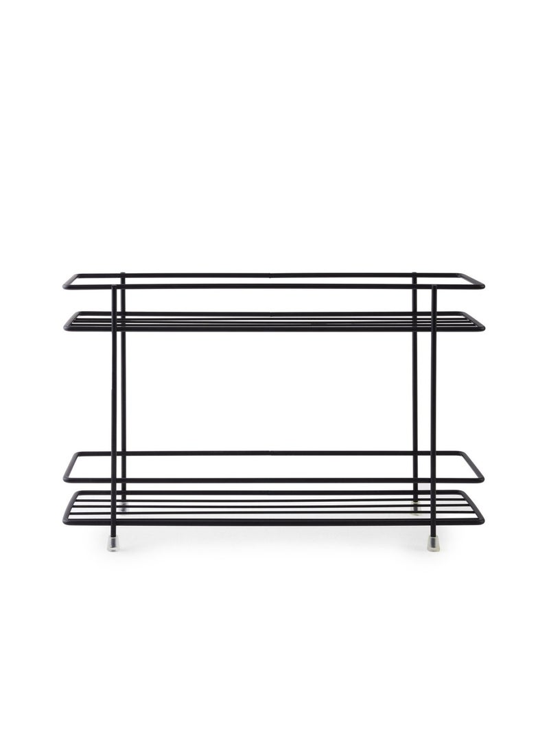 Pan Home رف توابل بطبقتين من إسينشيالز 33x8x22 سم - أسود - Image 3