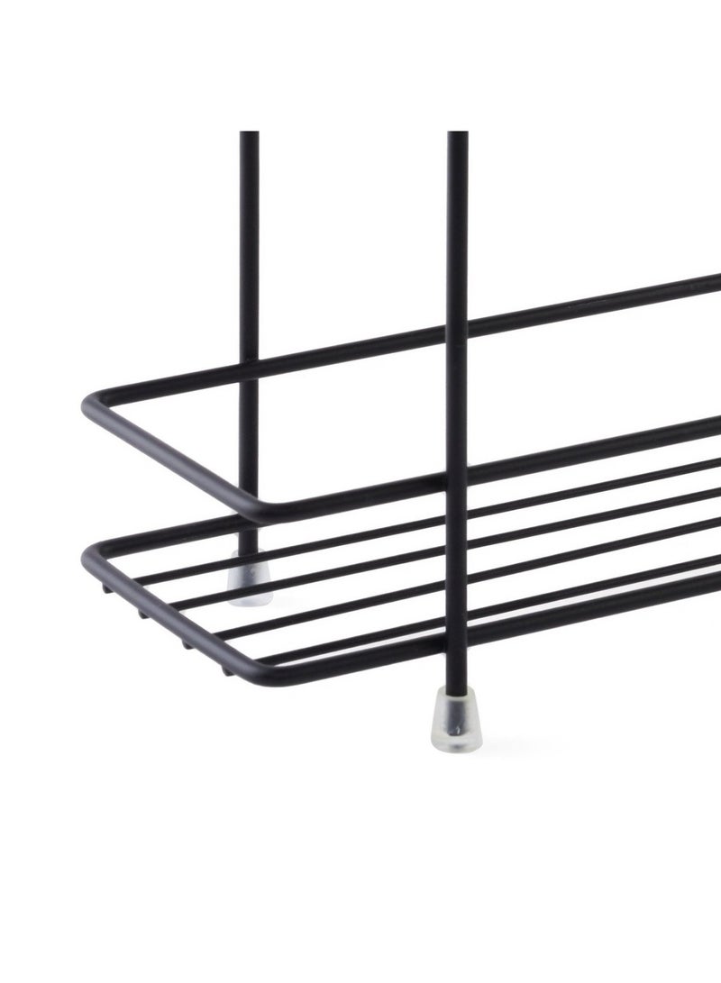 Pan Home رف توابل بطبقتين من إسينشيالز 33x8x22 سم - أسود - Image 4