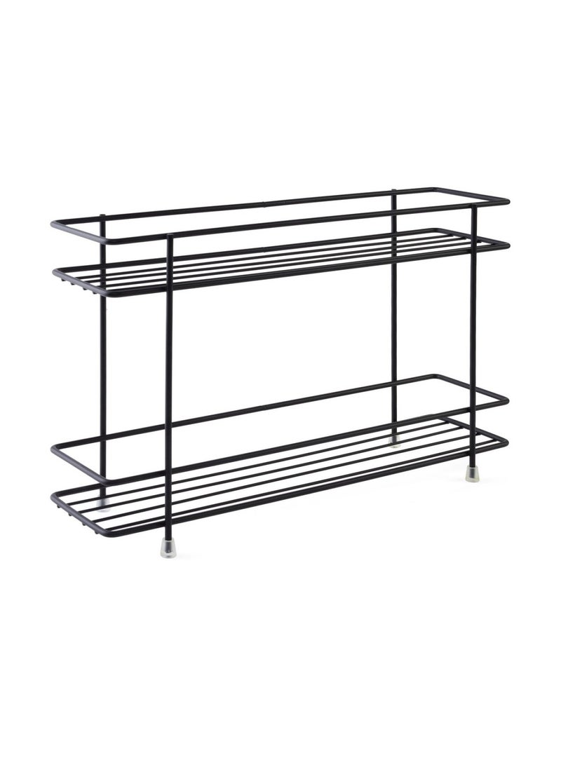 Pan Home رف توابل بطبقتين من إسينشيالز 33x8x22 سم - أسود - Image 2